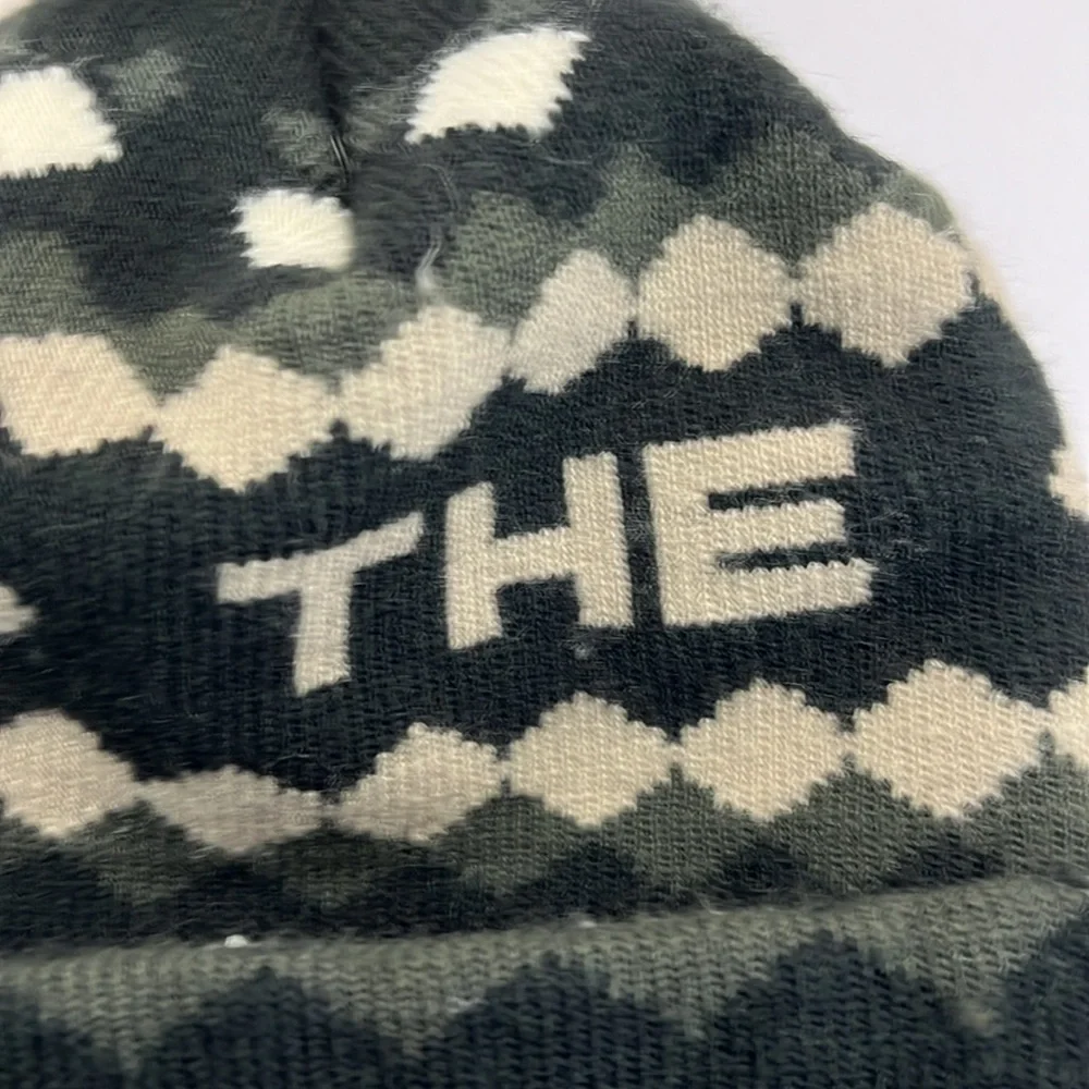 The North Face Winter Knit Beanie Hat Ski Tuke V Black, Cream, Olive Argyle
